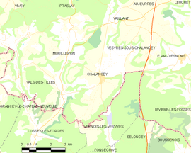 Mapa obce Chalancey