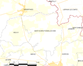 Poziția localității Saint-Aubin-Fosse-Louvain