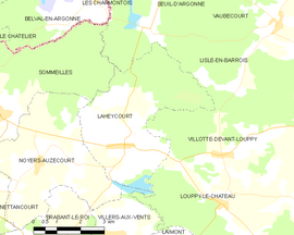 Mapa obce Laheycourt
