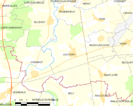 Mapa obce Louvigny