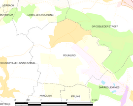 Mapa obce Rouhling