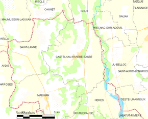 Poziția localității Castelnau-Rivière-Basse