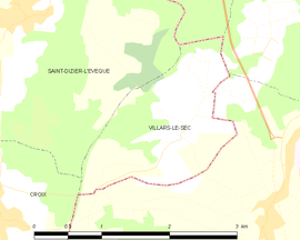 Mapa obce Villars-le-Sec