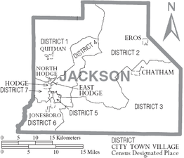 Kaart van Jackson Parish