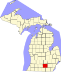 Thumbnail for File:Map of Michigan highlighting Jackson County.svg