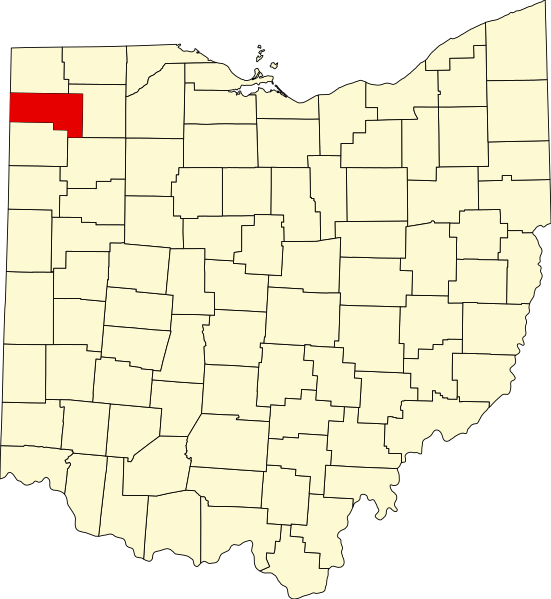 صورة:Map of Ohio highlighting Defiance County.svg