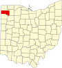 Karta över Ohio som framhäver Defiance County.svg