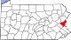 Map of Pennsylvania highlighting Northampton County.svg