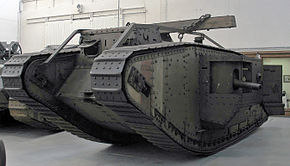 The Mark IV tank Lodestar III at the Belgian Royal Museum of the Army, Brussels (2005). This tank retains its original paint. Mark IV.jpg