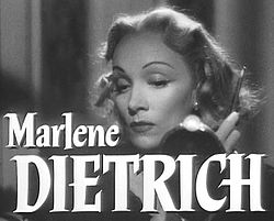 Marlene Dietrich elokuvan Esirippu laskee trailerissa (Stage Fright, 1950)