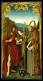 Master of the Virgo inter Virgines - Saint John the Baptist and a Bishop Saint - Walters 37304.jpg