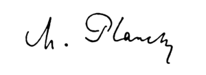 Unterschrift Max Plancks