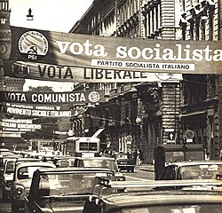 Electoral banners in Milan in the early 1970s Milano - Elezioni 1972.jpg