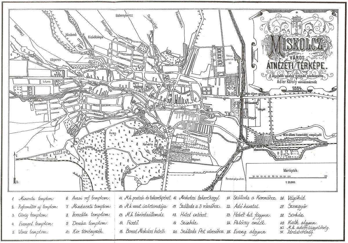 avas térkép File Miskolcmap1884 Jpg Wikimedia Commons avas térkép