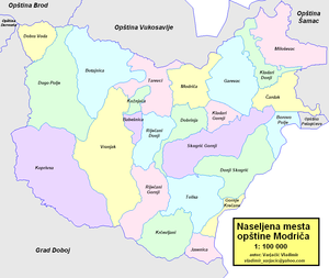 Община Модрича на карте
