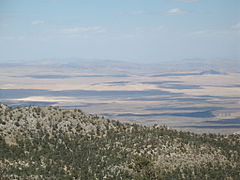 Le désert des Mojaves vu depuis Big Bear.