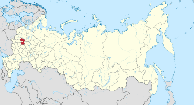 Moskva oblasts beliggenhed i Rusland