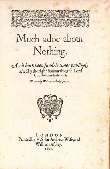 The title page from the Quarto of 1600, including the title, author, and information about publication