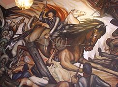 Mural de Aarón Piña representando a Pancho Villa.
