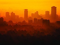 Couché de soleil sur le centre de Nairobi