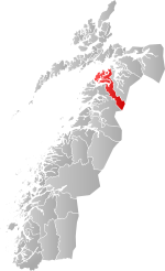 Mapa do condado de Møre og Romsdal com Hamarøy em destaque.