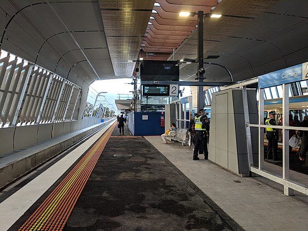 South-east bound view from Platform 2, June 2018