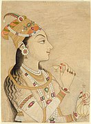 Retrato idealizado de Nur Jahan, esposa del emperador Jahangir (c. 1725-1750)