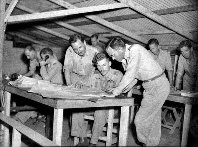 Fighter Sector Operations Room of No. 71 Wing on Goodenough Island, Papua, October 1943