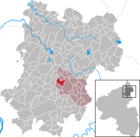 Poziția Oberahr pe harta districtului Westerwaldkreis