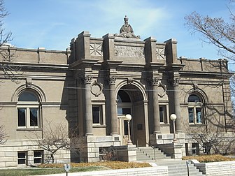 Carnegie Library - Former home of the Lawrence Arts Center (1975 - 2002) Old Lawrence Library.JPG