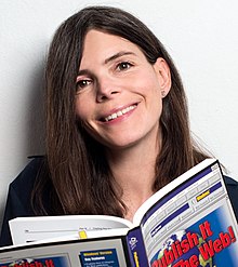Olia Lialina at the GeoCities Research Institute Library at Merz Akademie, Stuttgart(cropped).jpg