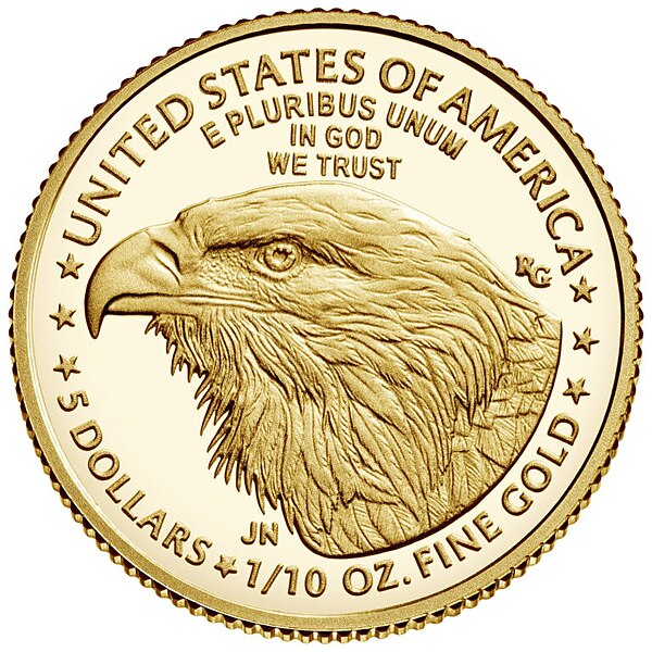 File:One Tenth Ounce American Gold Eagle reverse.jpg