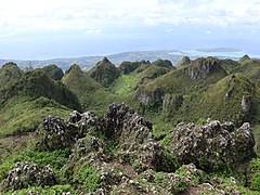 Osmeña Peak karst hills west with rocks