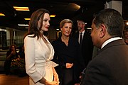 Jolie with Sophie, Countess of Wessex at the PSVI Film Festival (23 November 2018)