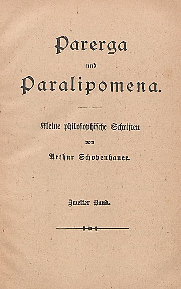 Parerga et Paralipomena