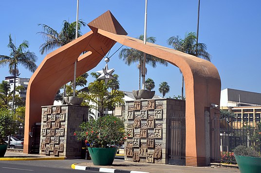 The entrance to the parliament