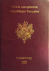 Front cover of a French electronic passport