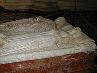 Le gisant de Ludovic et de Béatrice à la Chartreuse de Pavie, sculpture de Cristoforo Solari, 1497/98