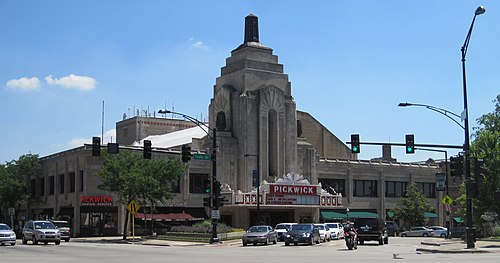 The Art Deco Pickwick Theatre, in uptown Park Ridge