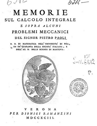 <span class="mw-page-title-main">Pietro Paoli</span> Italian mathematician (1759 - 1839)