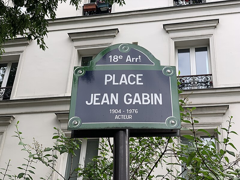 File:Plaque Place Jean Gabin - Paris XVIII (FR75) - 2021-08-03 - 2.jpg