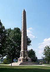 Monument to the Battle of Point Pleasant that is the focal point of Tu-Endie-Wei State Park Point Pleasant monument.jpg
