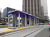 Streetcar stop on Loyola Avenue at Poydras Street, New Orleans, in 2013
