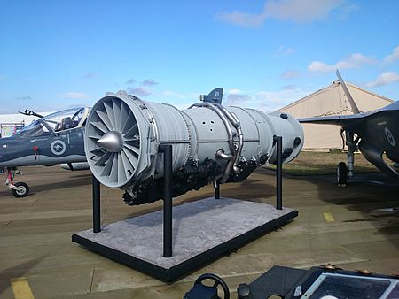 Pratt & Whitney F135-PW-100 engine mock-up on display at the 2015 Australian International Airshow.jpg