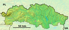 Ver en el mapa topográfico de la región de Prešov
