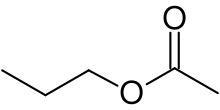 Chemical structure of propyl acetate. Propyl acetate.svg