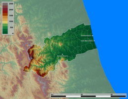 Mappa topografica della provincia