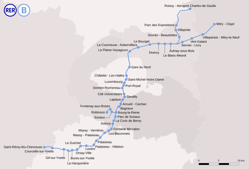 Fichier:RER Paris Ligne B tracé réel 1988.svg