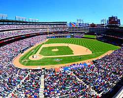 El Rangers Ballpark in Arlington, campo de los Texas Rangers.