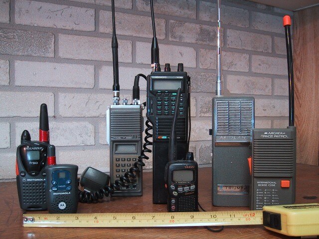 A variety of portable handheld two-way radios for private use
